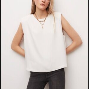 All Saints Sleeveless Top Shoulder‎ Pads Regular Fit Size 4 Mika Shirt